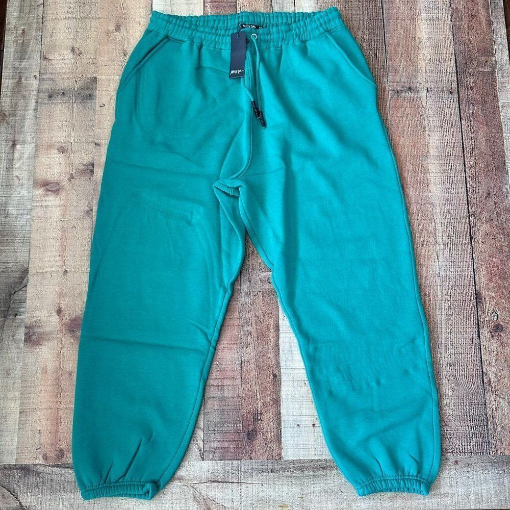 Nasty Gal plus size drawstring waist oversized joggers sage green 16